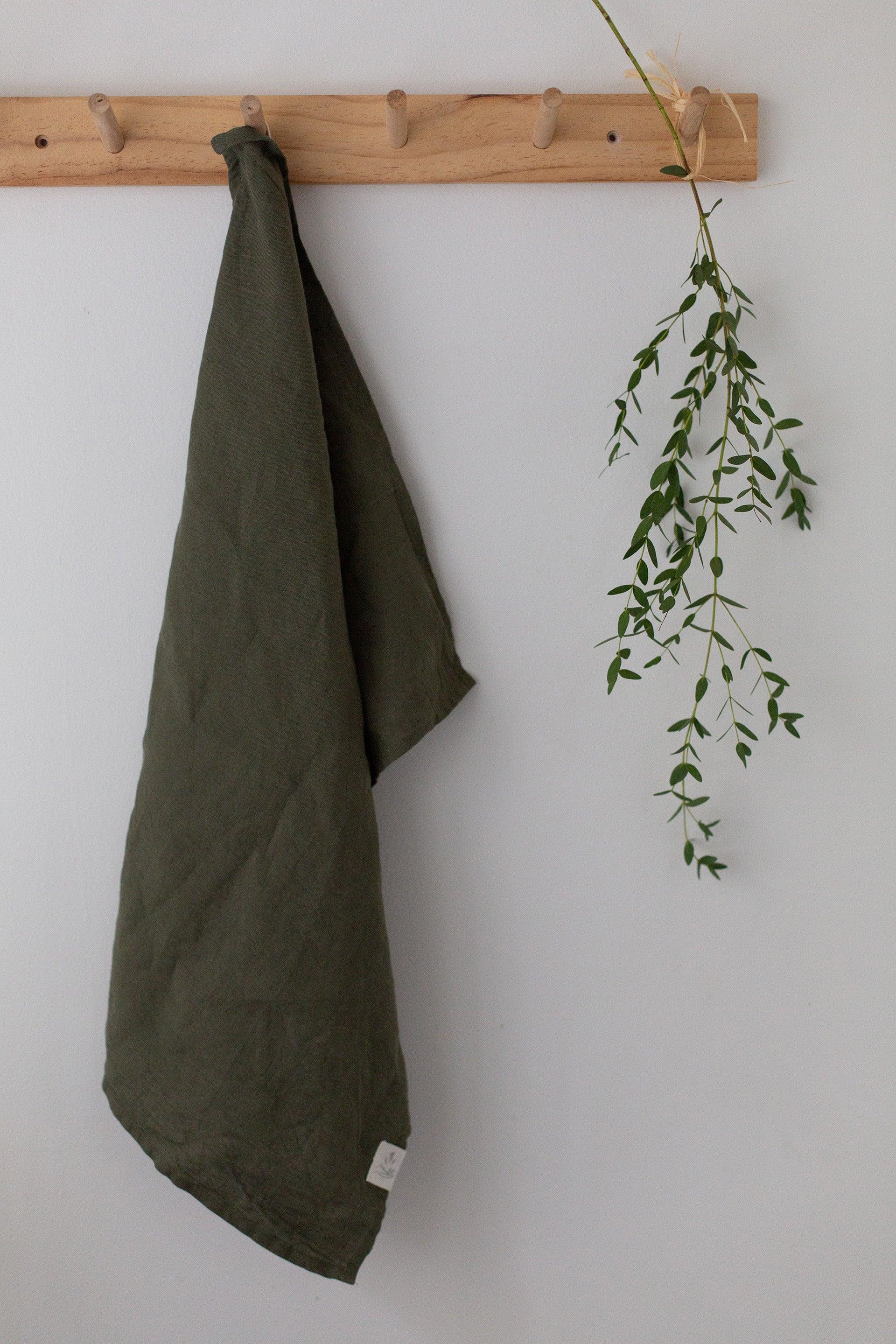 Linen Tea Towel - Forest green | Kitchen Towels | Confetti Mill - Montreal